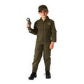 Kids' Olive Drab Long Sleeve Flightsuit (XS to XL)